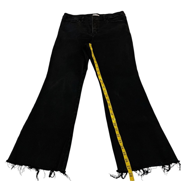 Good American Good Legs Crop Boot Cut Super High Rise button fly jeans black 31 - Picture 8 of 15